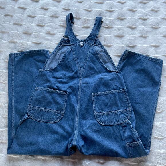 🔥Vintage Key Imperial Denim Carpenter Bib Overalls Farmer Barn Work Western - Picture 9 of 14